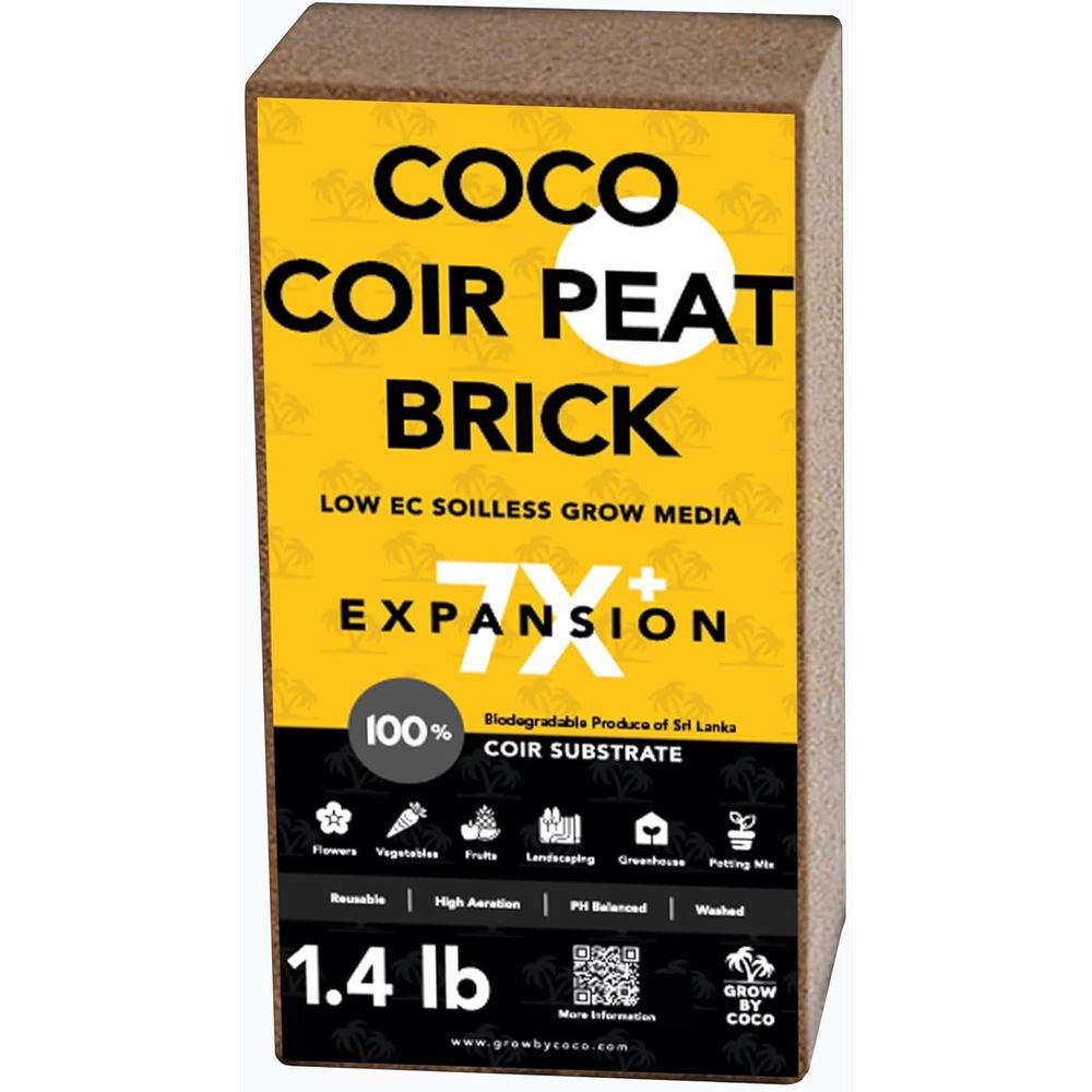Substrate Coconut Fiber - Ladrillo de turba orgánica premium de